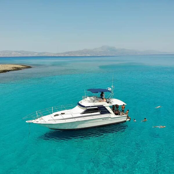 A small yacht in the Cretan Sea