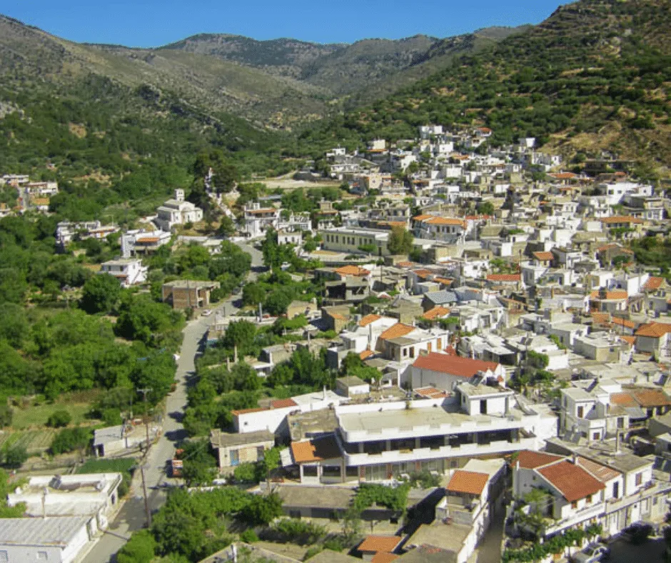 Kalamafka, acretan village in a birds view